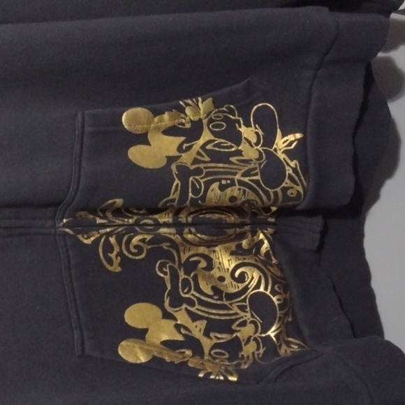Disney 1928 Black & Gold Zip Front Sweatshirt Jacket xl - Picture 3 of 13